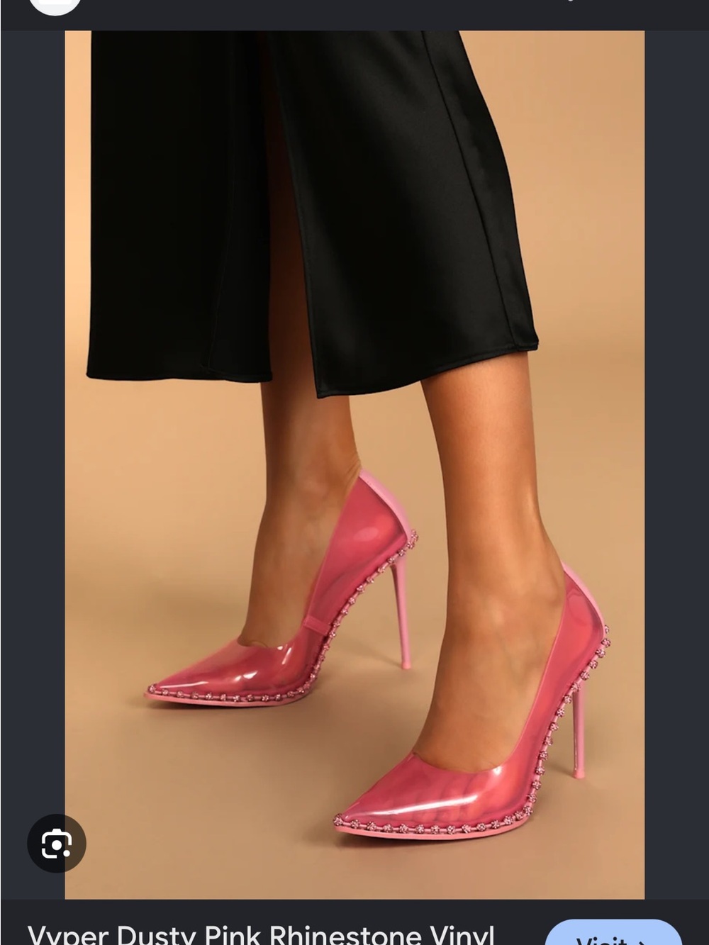 Steve Madden Pink Rhinestone Vinyl Pointed-Toe Pumps